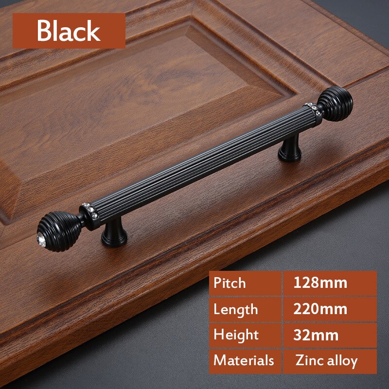 Gull dørhåndtak port luksus svart skuff trekker kjøkkenskap håndtak og knotter møbelhåndtak maskinvare: G