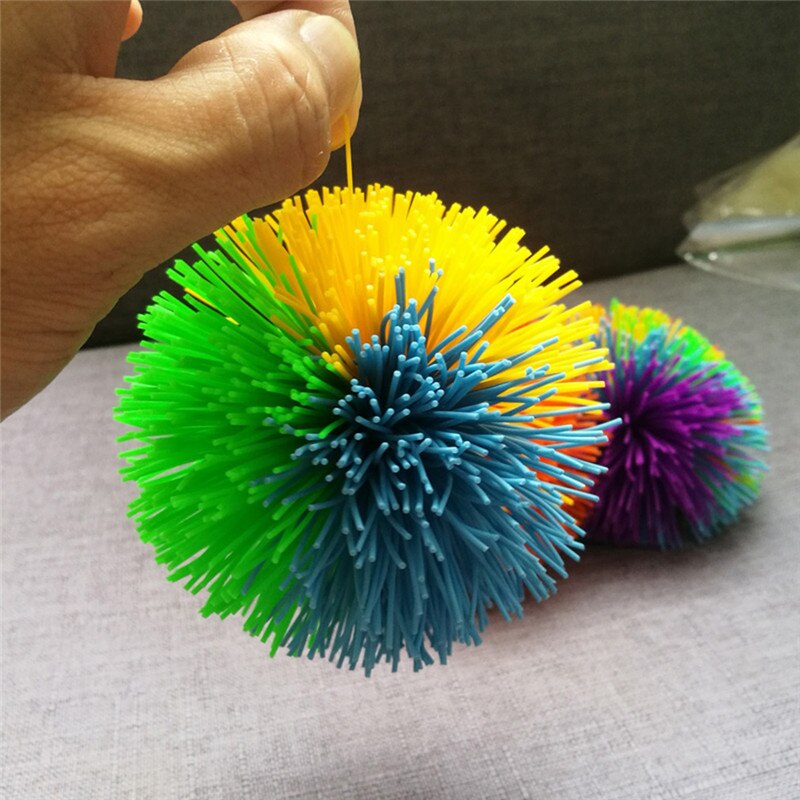 Anti-Stress 6 Cm/9 Cm Regenboog 1 Pcs Anti-Stress Regenboog Fidget Zintuiglijke Koosh Bal Speelgoed baby Grappige Elastische Ball Stress Relief Kids