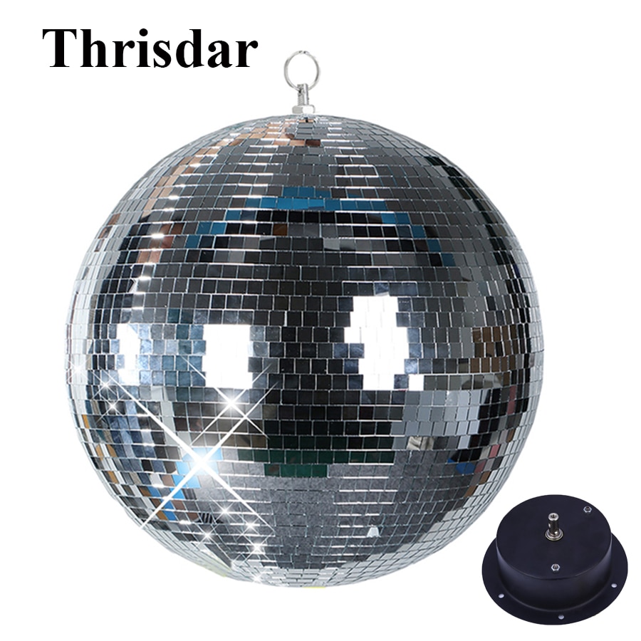 Thrisdar dia 15cm 20cm 25cm reflekterende glass speil disco ball lys med motor for bryllupsfest disco scene beam pinspot lamper
