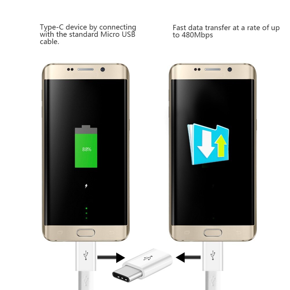 Micro USB Female to Type-C Male OTG Adapter Phone Charge Data Transfer Converter