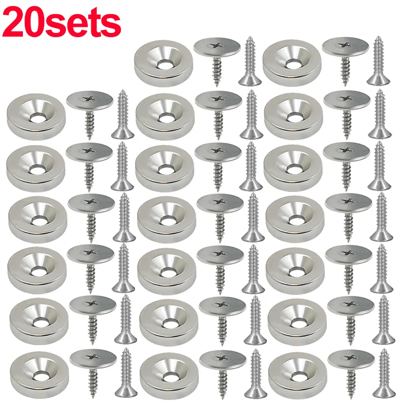 Cabinet Door Magnet Catches Round Metal Magnetic for Wardrobe Hidden Closing Magnetic Door Catch Closer for Furniture Hardware: Silver