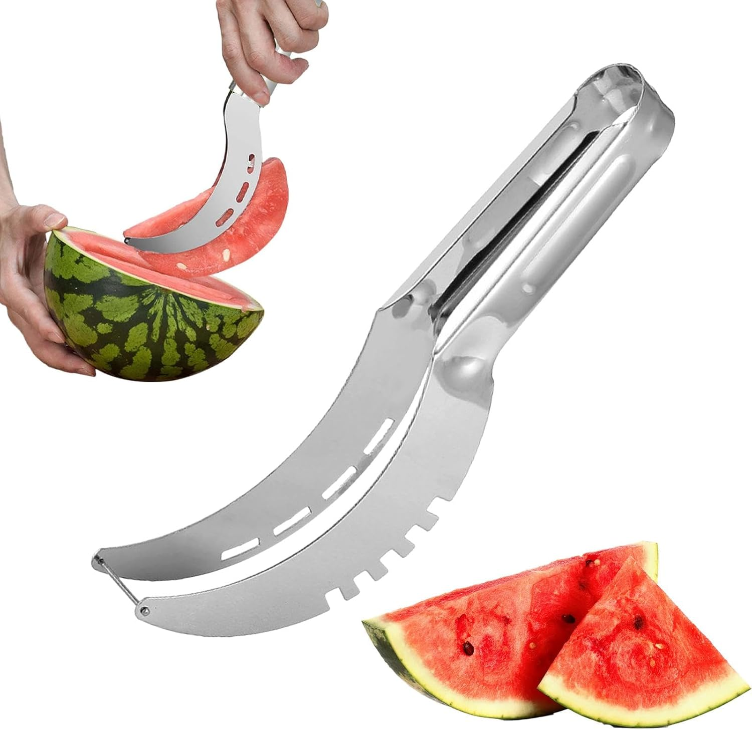 Hedelmäleikkuri, ruostumatonta terästä, monitoiminen hiekkakartioveitsi, koukkuterä, sopii vesimelonille ja pitayalle
