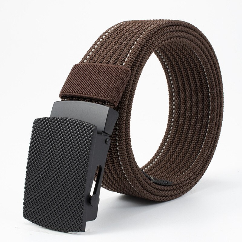 Jeugd Mannen Canvas Riem Nylon Automatische Gesp Mannen Riemen Outdoor Sport Casual Alle-Match Jeans Riemen mannen Tailleband: E Coffee