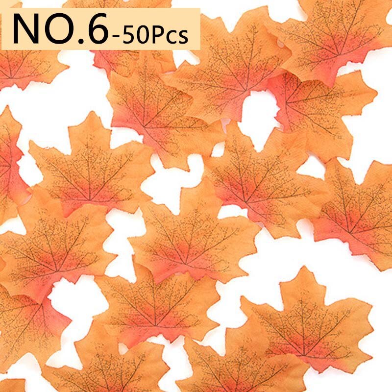 50 Teile/satz Ahorn Blätter Künstliche Simulation Blätter Halloween Herbst Blätter Weihnachten Hochzeit Tisch Dekorationen Thanksgiving Tag: 06