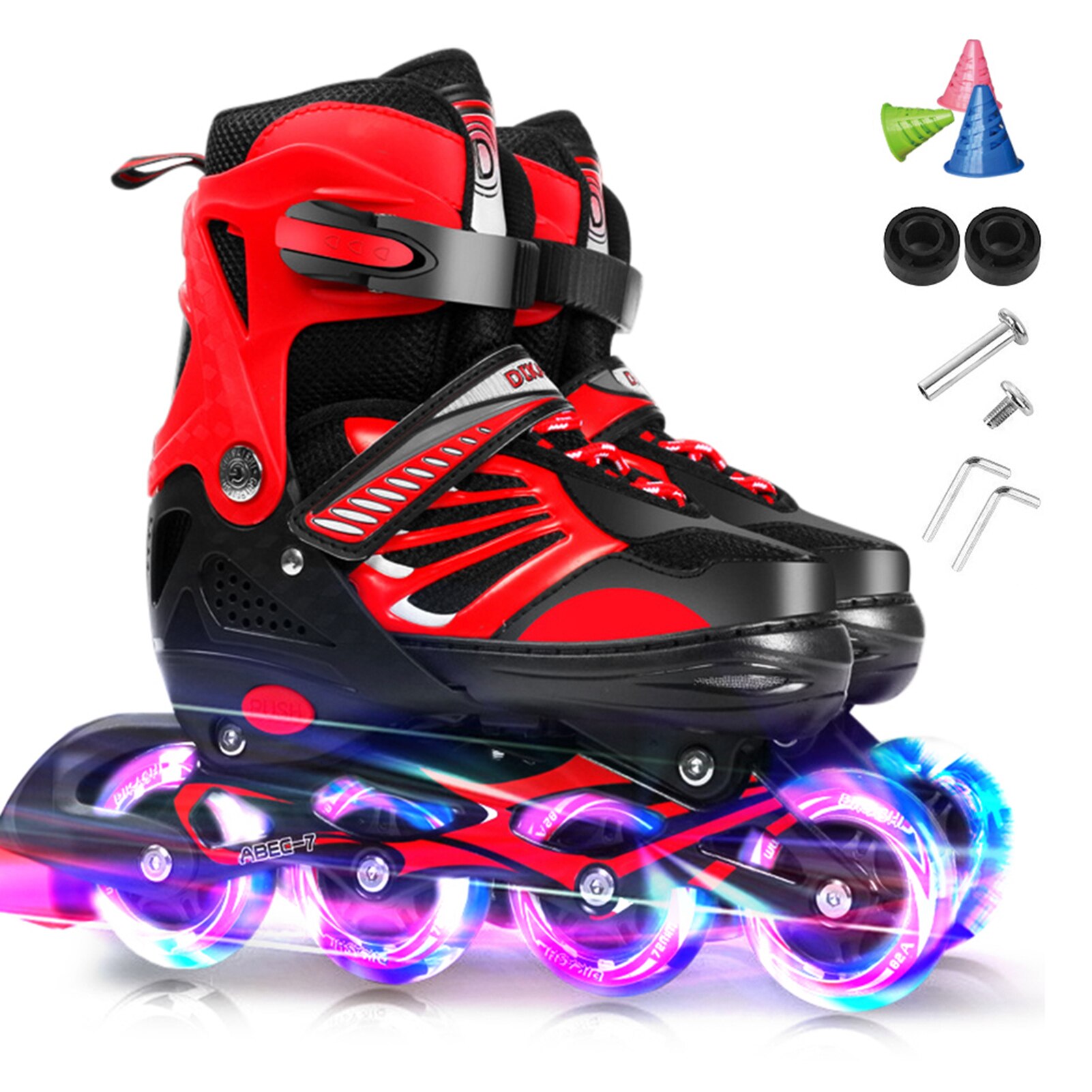 Verstelbare Illuminating Inline Skates Met Licht Up Wielen Voor Kinderen En Jeugd Meisjes Jongens Inline Skates Rollen Op 4 Wielen