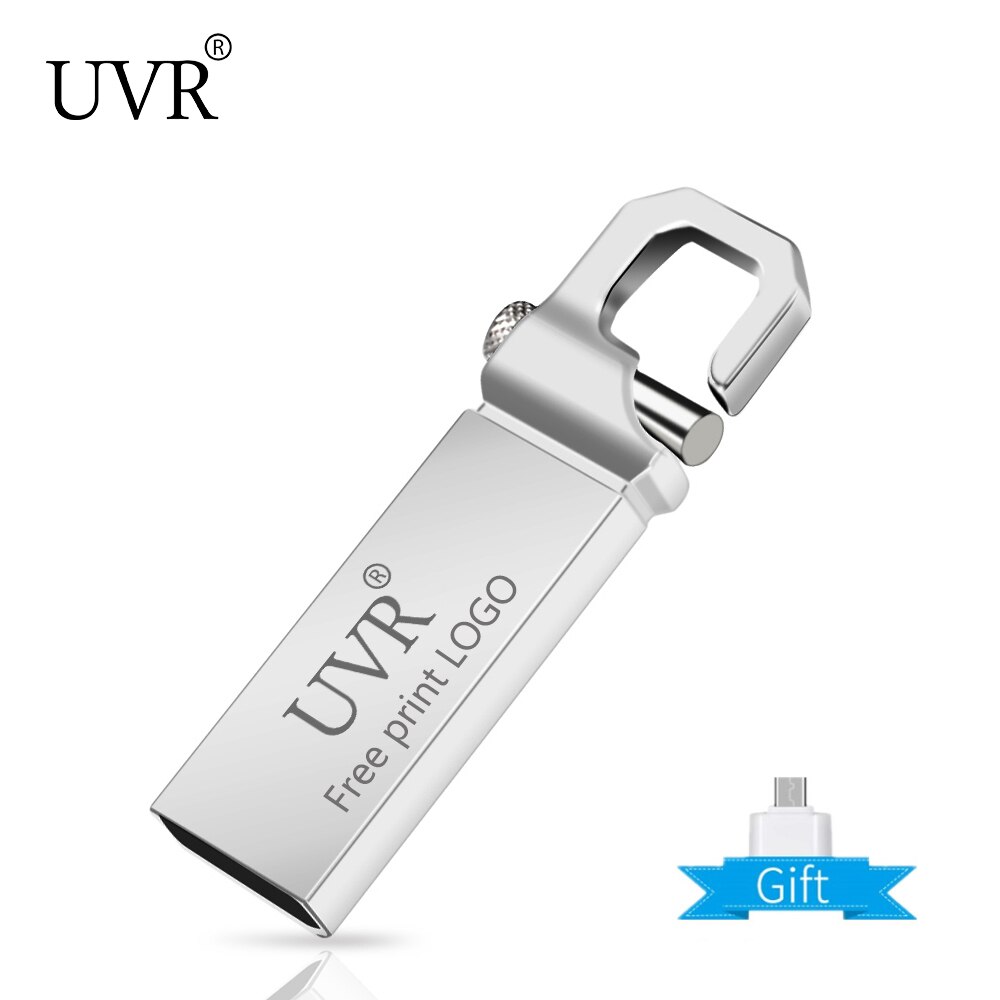 De Metal usb flash drive de 8GB pendrive 64GB memoria flash 16GB cle usb 2,0 pen drive 32GB memoria 128GB usb clave Logotipo de impresión gratuita: 4 GB / silver USB