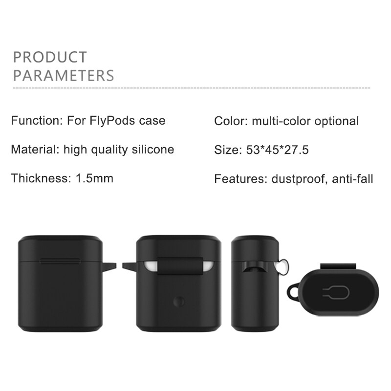 Pokrywa silikonowa etui na słuchawki do Huawei Honor FlyPods Fly Pods Pro futerały ochronne do Freebuds 2 Pro karabińczyk metalowy haczyk