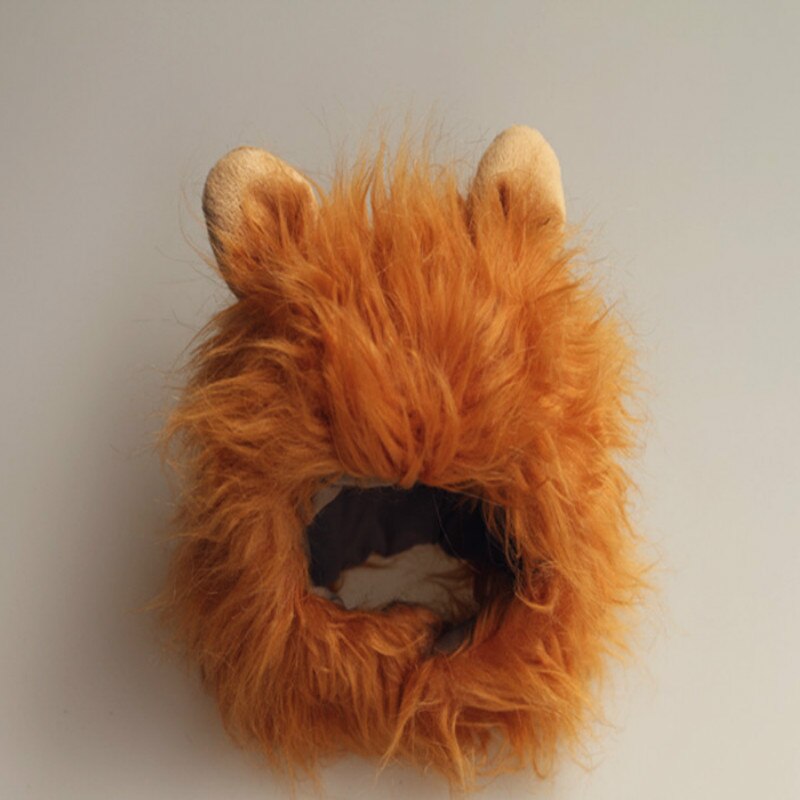 Drôle mignon chat de compagnie Costume Lion crinière perruque chapeau pour chat chien Halloween noël vêtements déguisement avec oreilles vêtements pour animaux de compagnie: Rouge