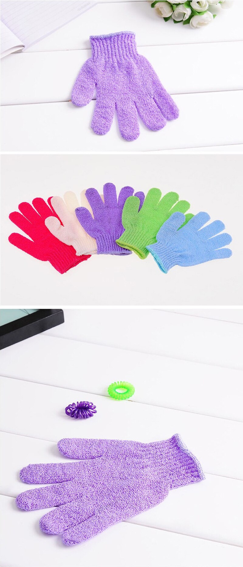 Body Badhanddoek Handschoenen Douche Terug Scrub Bad Handschoen Exfoliërende Body Massage Spons Bad Handschoenen Hydraterende Spa Huid Doek