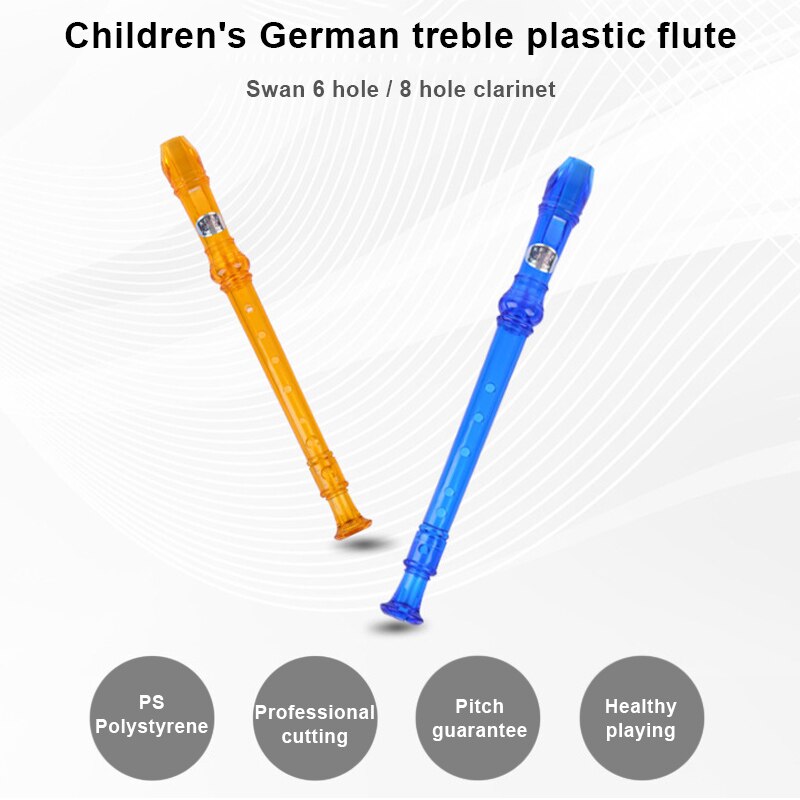 Student Children Plastic Flute Recorder 6 8 Holes Detachable Music Instrument YA88