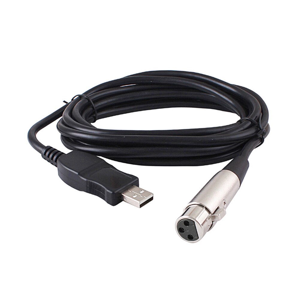2.8m USB Microphone Cable USB to XLR Female Microphone Cable Cord Adapter Computer Connecting Conversion Line MIC Link Cable
