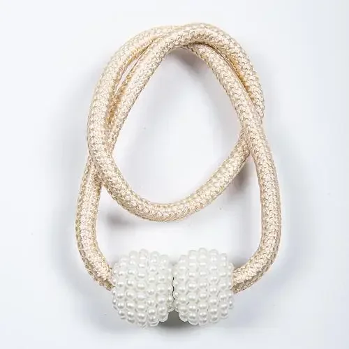 Parel magnetische gordijnclip gesp gordijnhouders haak hangende bal magnetische tiebacks huisgordijnaccessoires: Licht Geel / 55-90cm