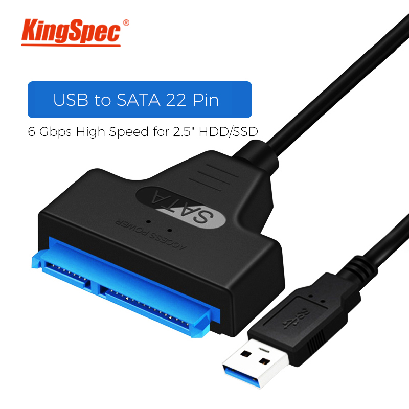Kingspec-Cable Sata SATA3 a USB 3,0, adaptador de hasta 6 Gbps, compatible con disco duro externo SSD HDD de 2,5 pulgadas, Cable Sata III de 22 pines
