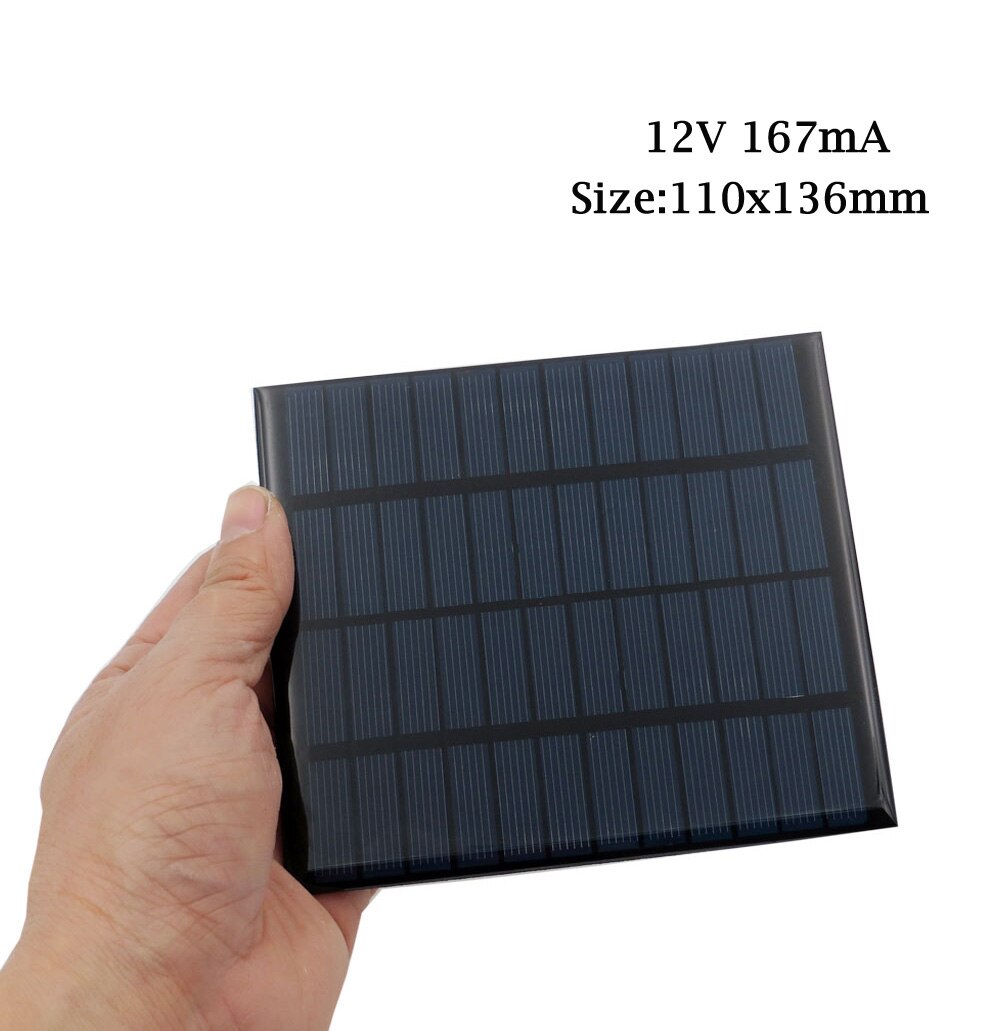 Solcellepanel 12 v volt batteri mobiltelefon opladere 12v dc mini solsæt diy til bærbar bilbus rv ekstern batteriopladning: 2w