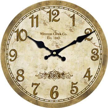 Retro rustik gammeldags vægur stille stue vægindretning kontor hjemmeur ur vintage landstil træ vægur: 12819 / 16 tommer (40cm)