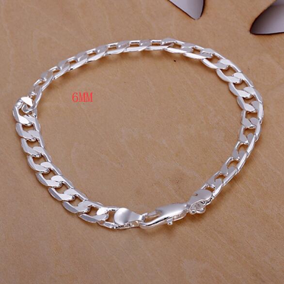 Wunderschönes silberfarbenes schmuckset mit anhängern für damen und herren , 12-6mm armbänder, edel und schön gestempelt,  h163 glieder: 6mm h245