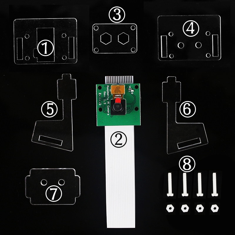 Novo suporte de acrílico caso transparente para raspberry pi 3 ov5647 mini webcam/para raspberry pi câmera oficial