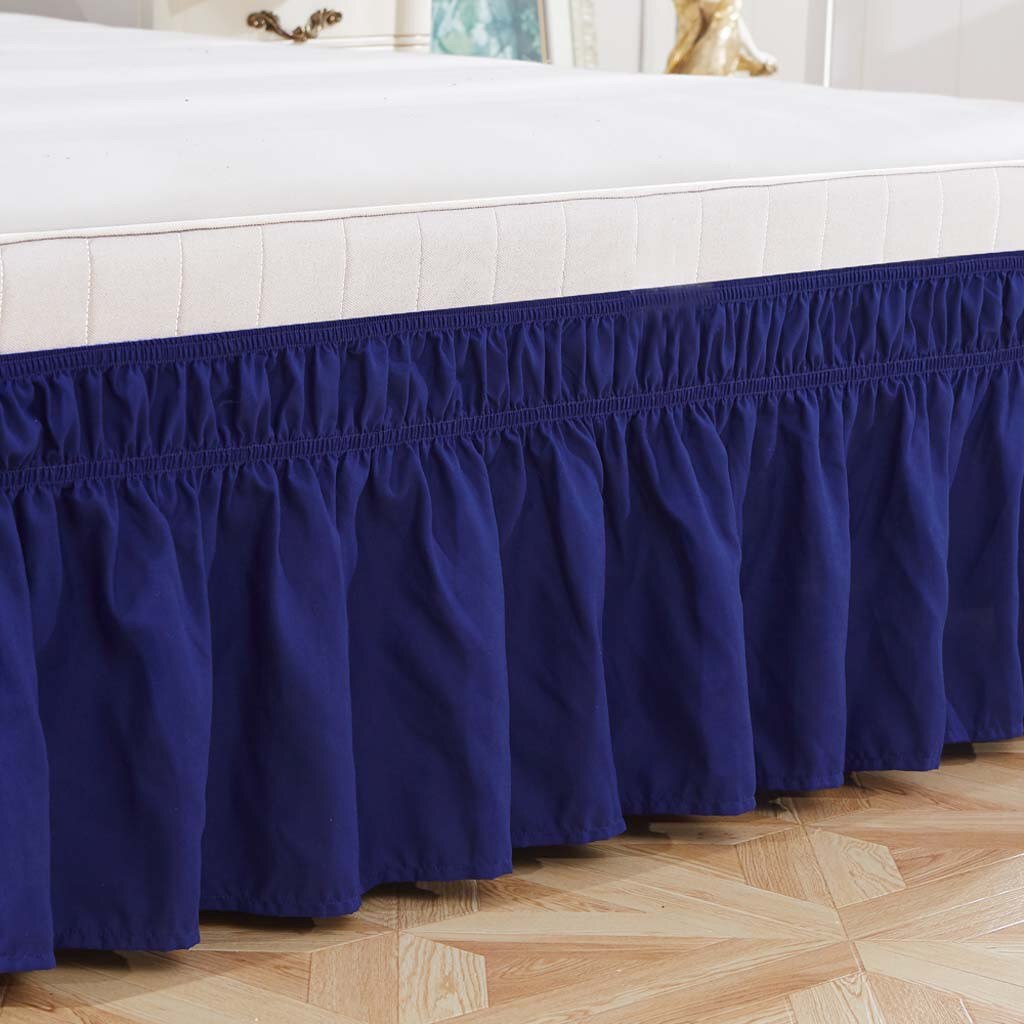 Ouneed hotel queen size seng nederdel blå seng skjorter uden overflade elastik bånd enkelt queen king let på / let off seng nederdel
