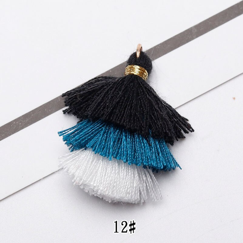 6pcs/lot 35mm three layers Overlapping tassels silk fringe sewing tassel decorative key tassels for curtain home decoration: 012
