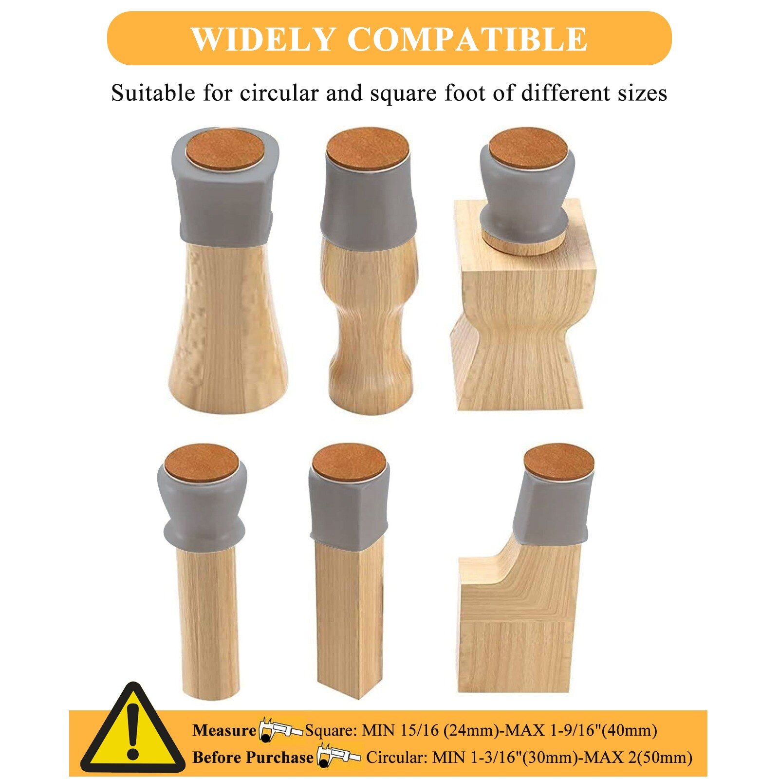 8pcs Chair Leg Caps Silicone Floor Protector For Furniture Table Feet Covers Anti-slip, Anti-noise,prevent Scratches | UK