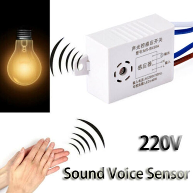 Automatic ON / OFF Light Circuit Light Switch AC 220V 50 / 60Hz Acousto-optic Control Sensor Switch: Default Title