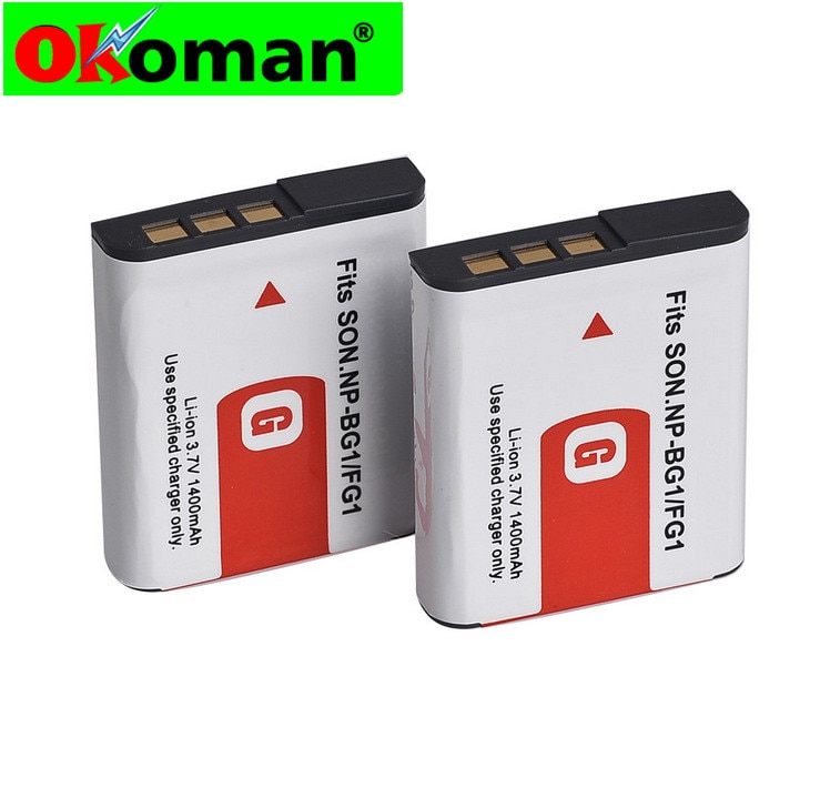 Okoman Batterijen Voor Sony Np Bg1 Batterij 1400 Mah NP-BG1 Voor Cyber-Shot DSC-H3 DSC-H7 DSC-H9 DSC-H10 DSC-H20 DSC-H50 DSC-H55