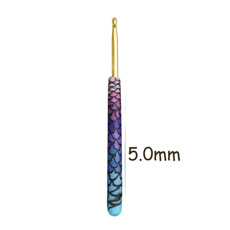 1 Stück lila Meerjungfrau Häkelnadel Aluminium Kopf DIY handgemachte Handwerk Garn Häkelnadel Häkelzubehör 2,25 mm-8,0 mm: plum