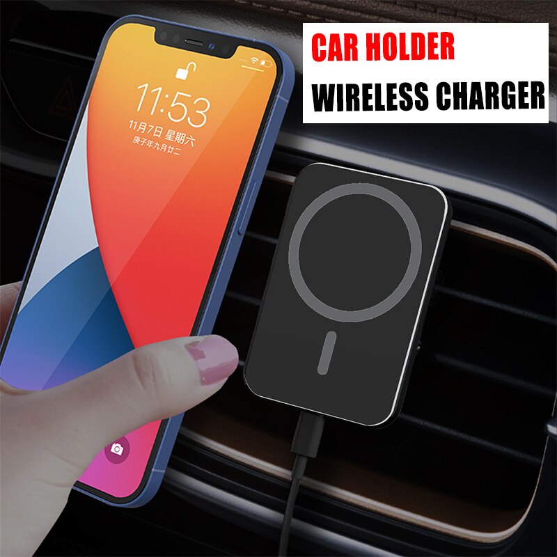 15W Magnetic Car Wireless Charger - for iPhone 12 Series - Air Vent Mount - Fast Charging