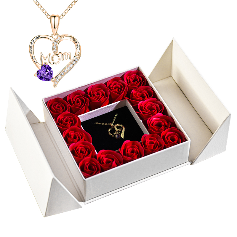 Cadeaus voor vrouwen Sieraden Hanger Ketting/w Zeep Eeuwige Roos Geschenkdoos Moederdag Ketting Sieraden Huwelijksverjaardag: Rose Goud Kleur