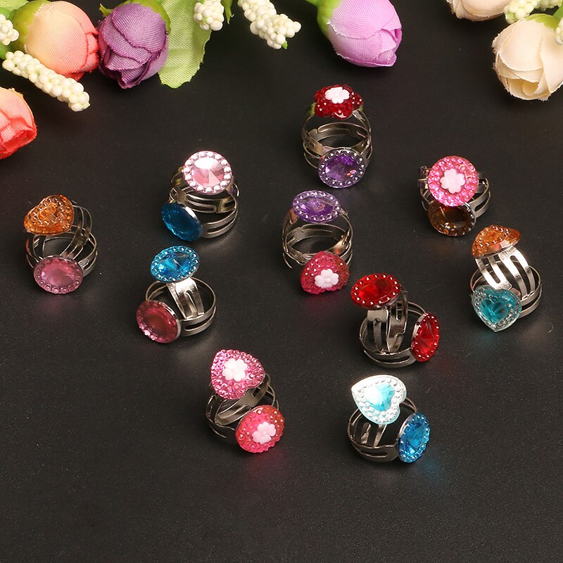 10 teile/los Liebe Kinder Nette Süße Ringe Blume Tier Schmuck Zubehör Mädchen Kind Finger Ringe: 9