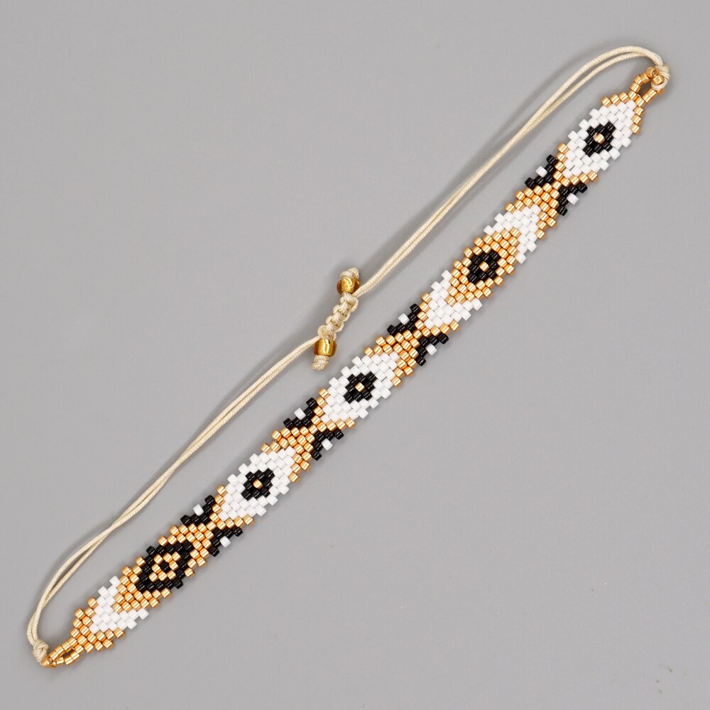 Go2Boho Evil Eye bracciale gioielli di Moda tessuti fatti a mano Miyuki perline Pulseras Mujer Moda bracciali regolabili per donna: Default Title