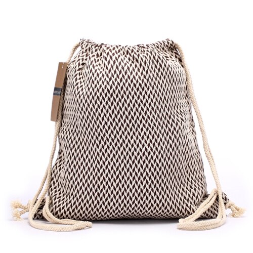 Women Backpack Bohemian Style Shoulder Bag Vintage Rucksack Gypsy Chic Hobo Bag Hippie Aztec Tribal Bag Drawstring Backpacks: Grey