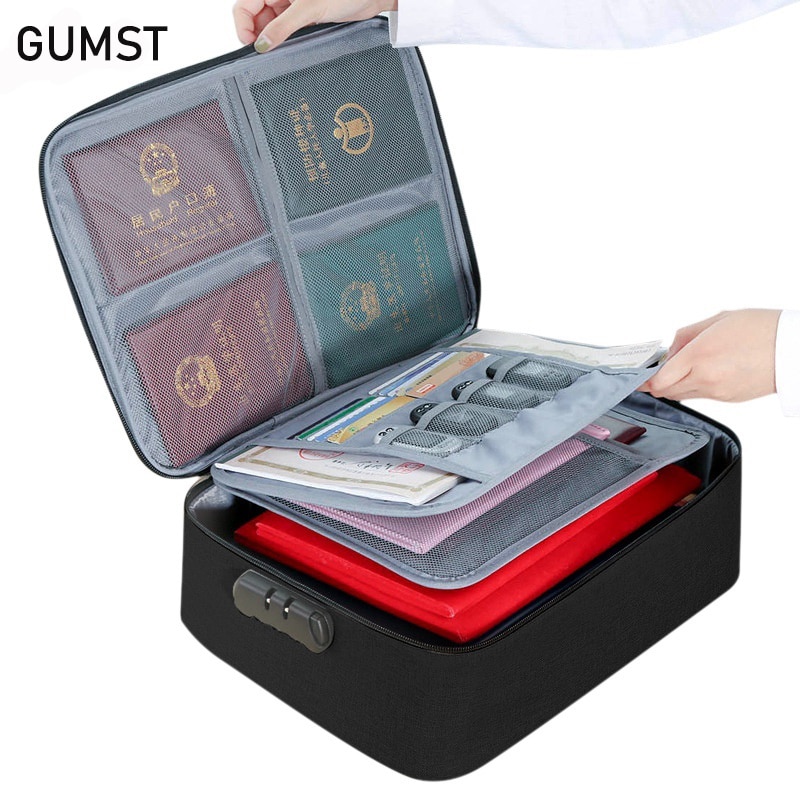 GUMST Document Bags Large Capacity Files Organizer Travel Bags Cosmetic Box Waterproof Digital Bags Document Organizer