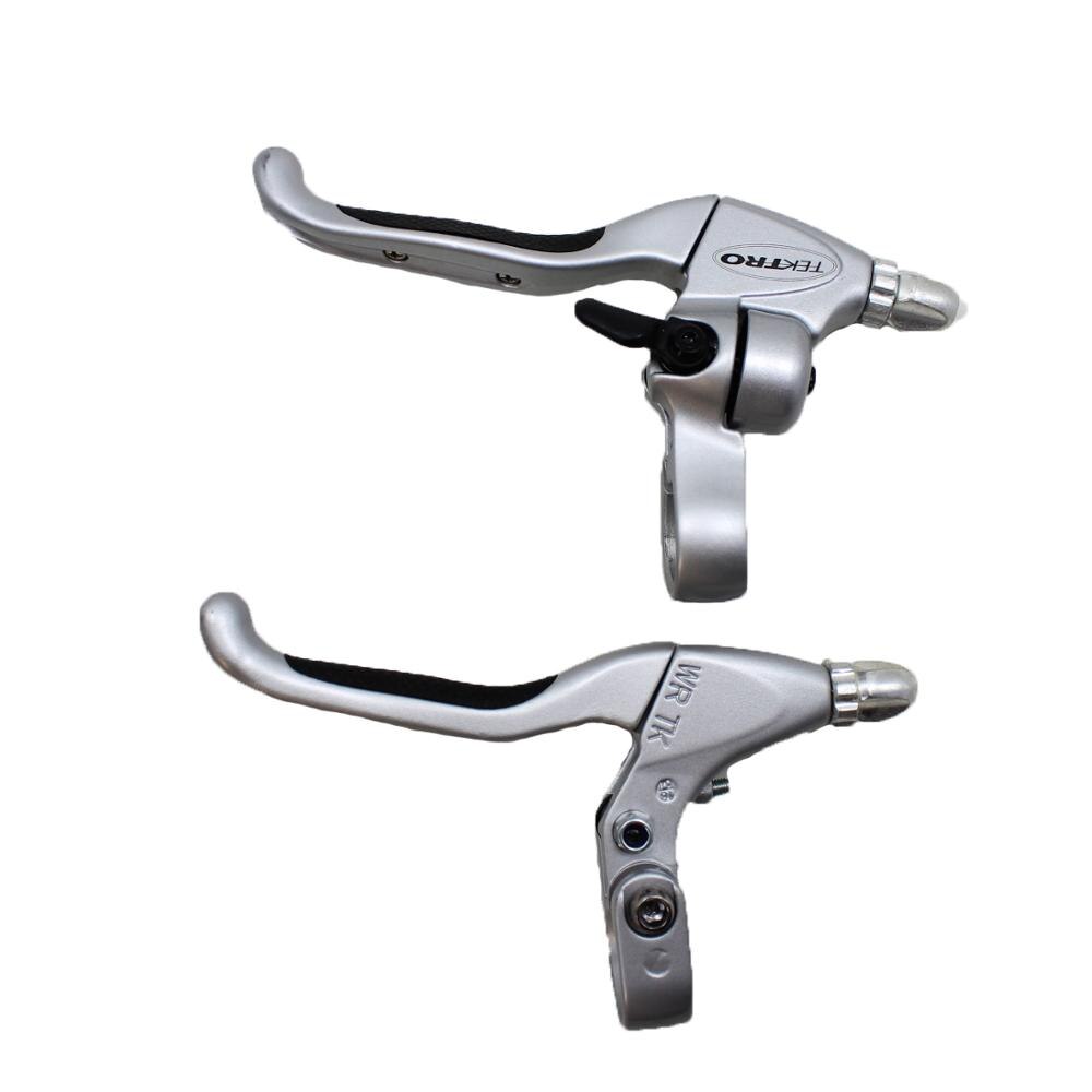 TEKTRO – ensemble de leviers de frein de vélo de route et vtt, argenté et noir, 2 doigts gauche et droit, avec sonnette, convient aux pièces de poignée de 22.2mm, CL530
