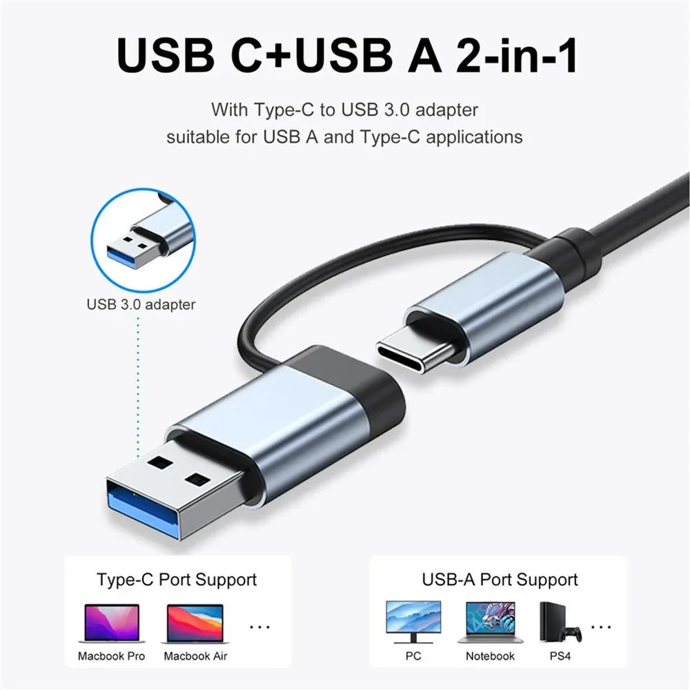 7 Häfen USB A C Hub Konzentrator 3.0 2.0 Typ Multi-Adapter Multi-Hub Dock Splitter Laptop PC Computer Erweiterung Zubehör