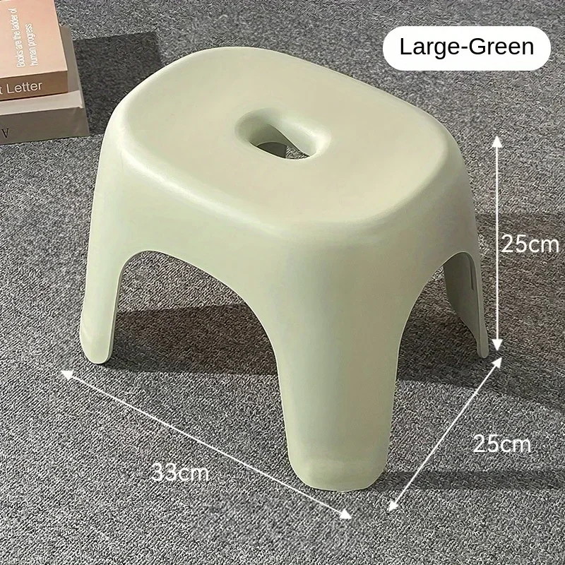 Escabeau ergonomique antidérapant, Durable, en plastique épais, Portable, empilable, pour salle de bain, chambre à coucher, salon, décoration de maison moderne: WHITE