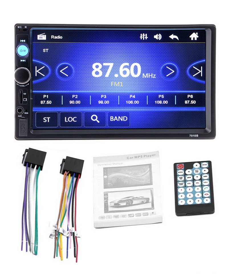 LCD écran tactile Auto Radio 7 pouces 170 degrés CCD rétroviseur caméra voiture Radio lecteur Bluetooth 2 DIN miroir lien