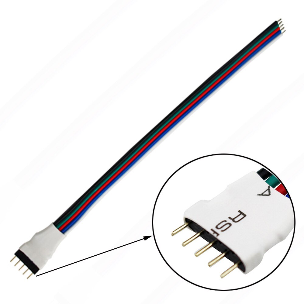 5pcs 5Pin 5-Pin RGBW LED Connector Strip to Controller Male Female Connector Adapter 15cm Wire For 5050 SMD RGBW LED Strip Light