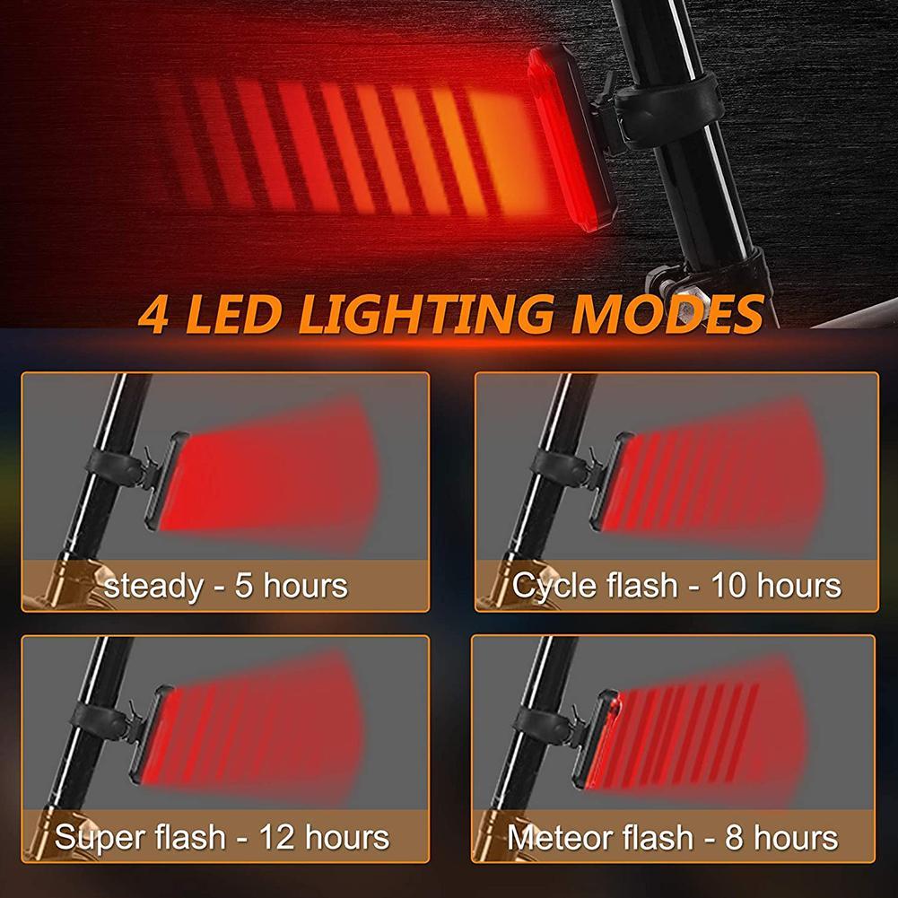 Rode Fiets Achterlicht Usb Oplaadbare Clip-On Led Lamp Fietsen Outdoor Mtb Fiets Achterlicht Veiligheidswaarschuwing flash Lamp