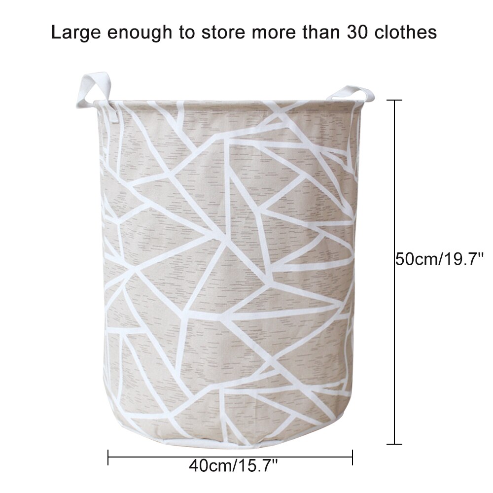 40x50cm Geometric Folding Laundry Basket Round Storage Bin Bag Hamper Collapsible Clothes Bucket Organizer Large Capacity