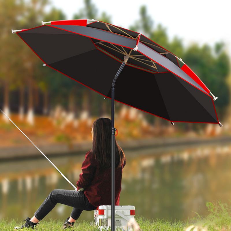 Vissen Zonnescherm Paraplu Grote Dubbele Luifel Geventileerde Paraplu Anti-regenbui Vissen Zonnescherm Paraplu Voor Terras