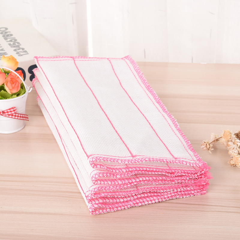 Hilo de algodón no aceitoso para el hogar, paño de limpieza de fibra de madera, absorbente, grueso, suministros de cocina, 28x28cm, 10 Uds.