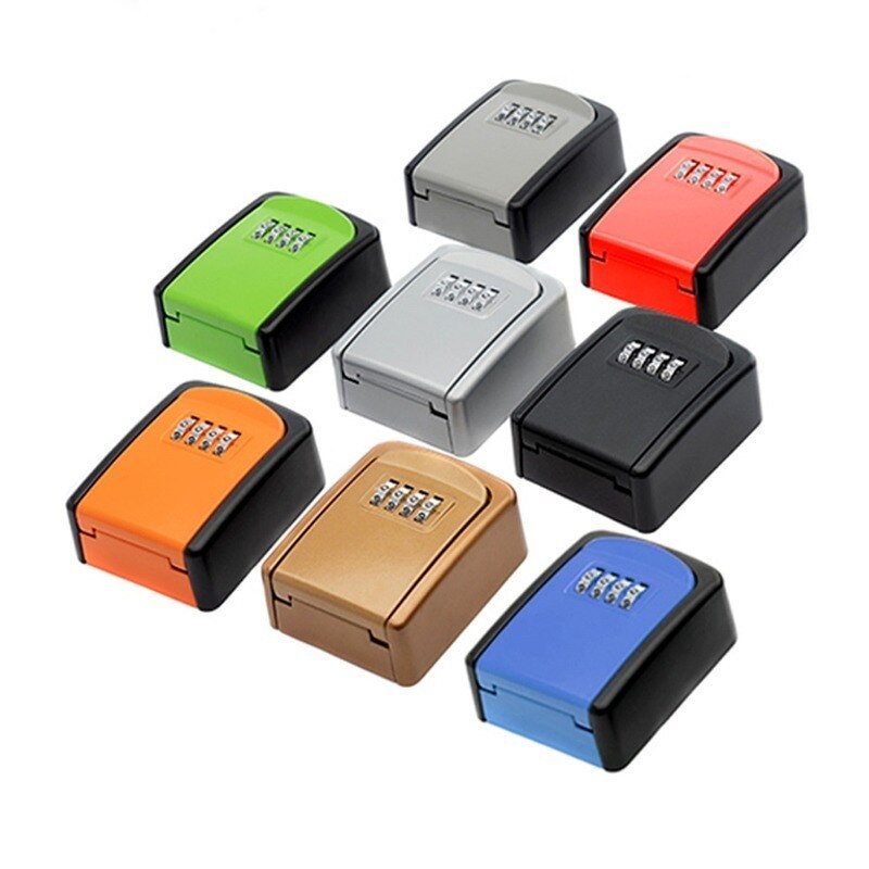 Aluminum Alloy Password Key Lock Box Storage Key Wall Mounted Key Safe Waterproof Outdoor Key Box 4-digit Password