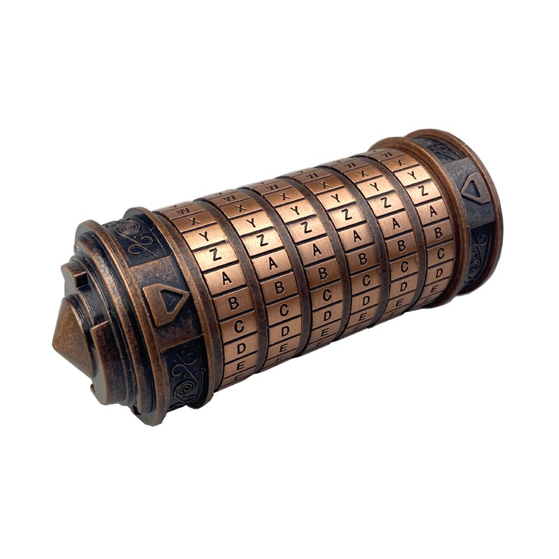 Leonardo da vinci código brinquedos metal cryptex fechaduras presentes de casamento dia dos namorados presente letra senha escapar câmara adereços: Metal4