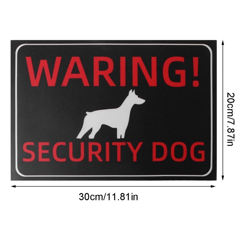 Indoor Outdoor Use Adhesive Beware of Dog 30x20cm 11.8x7.8 Inches Warning Security Dog Sign for Fence Gates Sticker