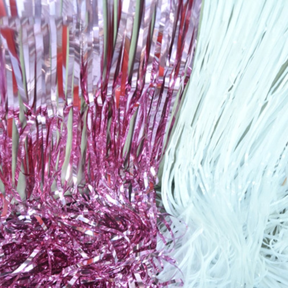 Christmas Celebration Party Background Fringe Curtain Plastic Streamers Wedding Birthday Party Decoration Backdrop