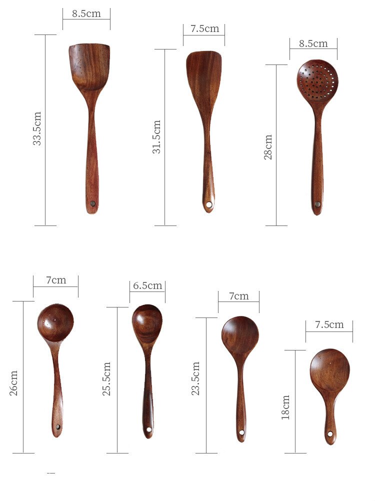 Wooden Cooking Utensil Non Stick Slotted Spoon Cooking Dinner Food Shovel Spatula Spoon Ladle Food Kitchen Tools