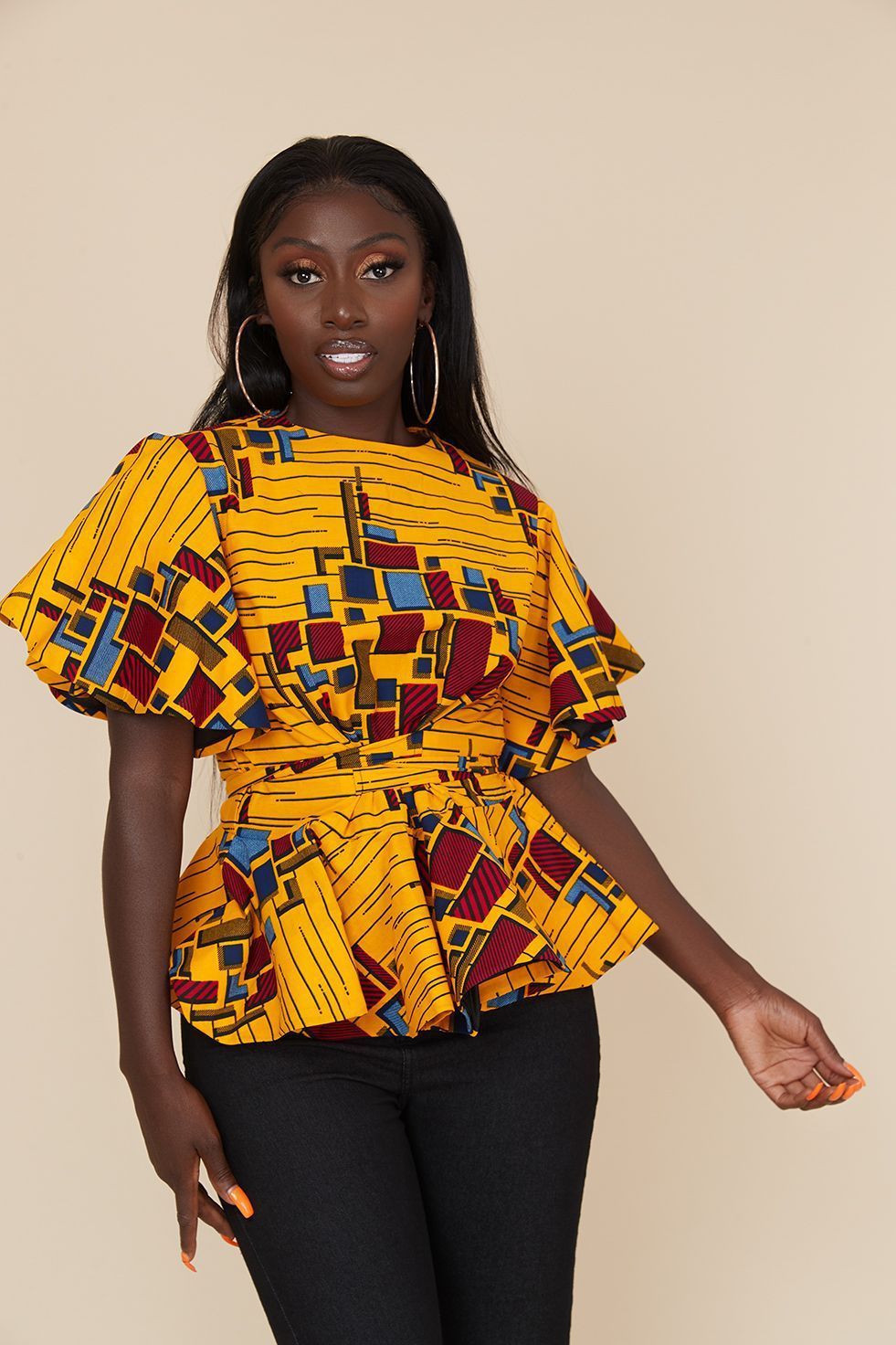 Ropa africana para mujer, Camiseta estampada de manga corta, primavera y verano,: L