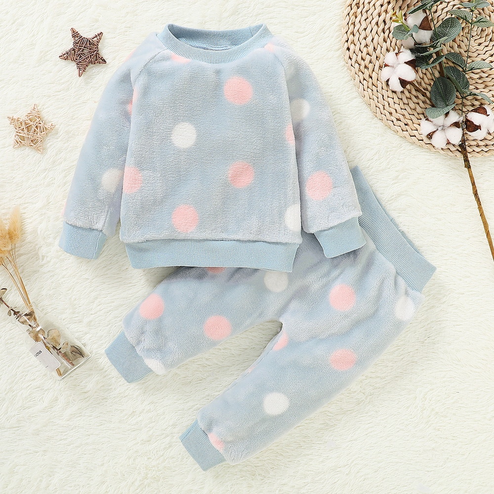 Autumn Winter Flannel Pajamas For Children Girls Pajamas Set Sleepwear Baby Girl Lovely Clothes Children Pyjama Clothing Set D30