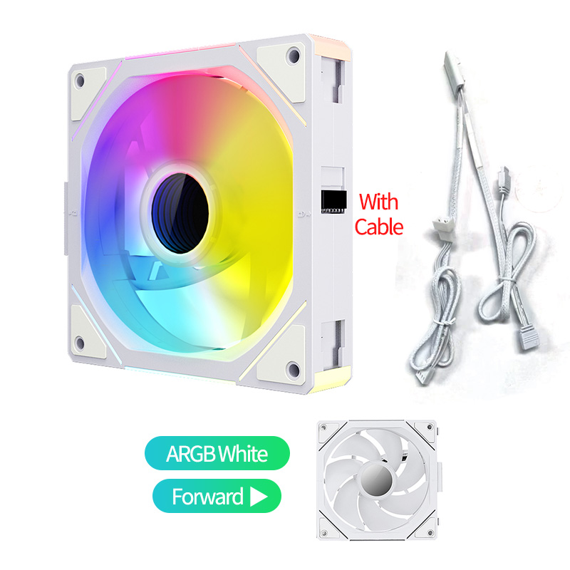 Teucer JM-1 PC boîtier ventilateur miroir Cycle ARGB 120mm 12v/4Pin PWM châssis à faible bruit refroidissement par eau ventilateur paquet unique avec câble: Noir